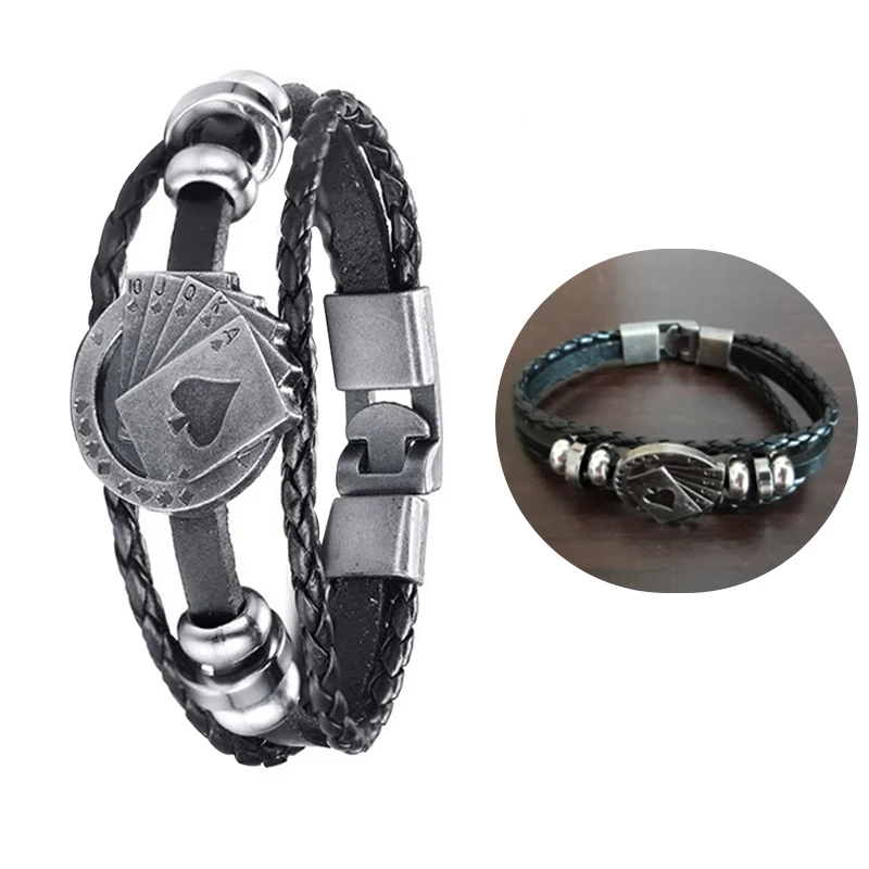 Мужской и женский кожаный браслет Vnox винтажный многоуровневый плетеный Raja Vegas со