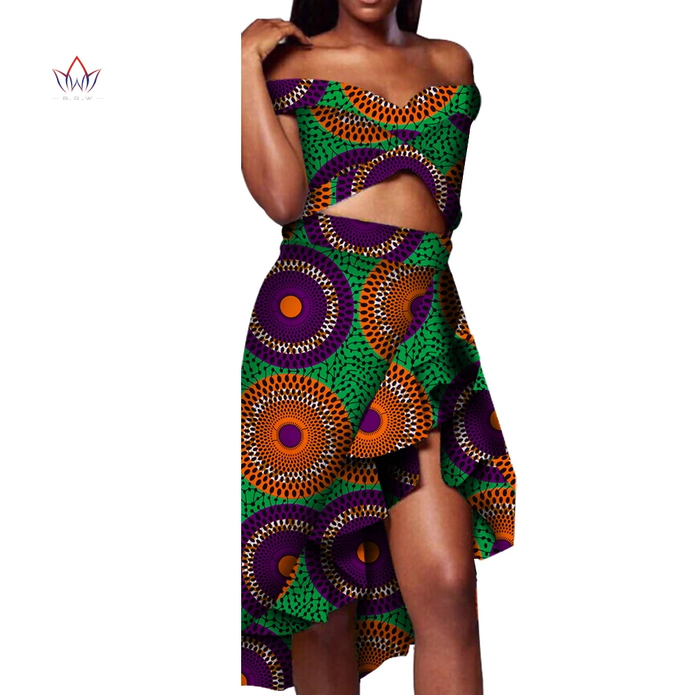Летние африканские костюмы с юбкой Дашики для женщин Элегантный женский
