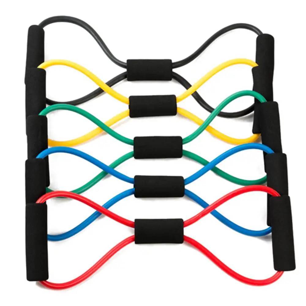 

Portable Training Bands Tension Band Chest Expander 8 Word Resistance Rope 5 Color Fitness Equipments Puller