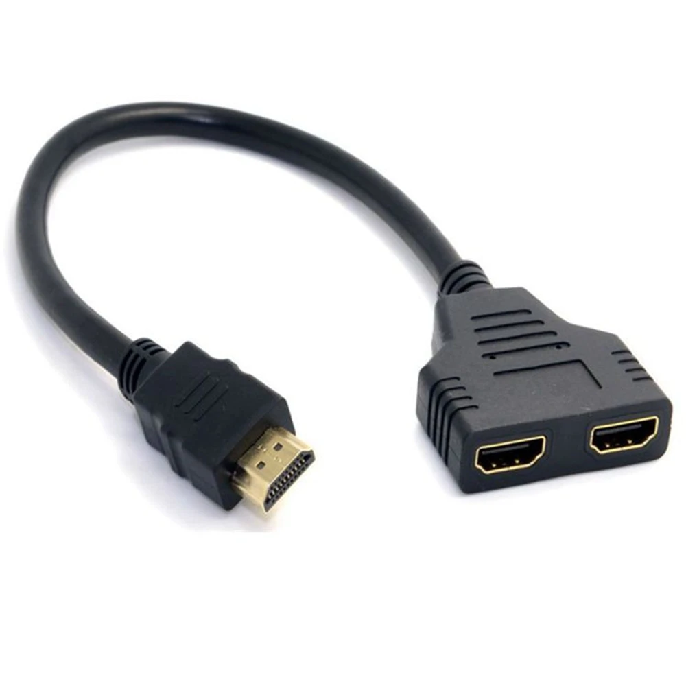 Новое поступление кабель разветвитель совместимый с HDMI 1 штекер двойной 2 гнезда Y