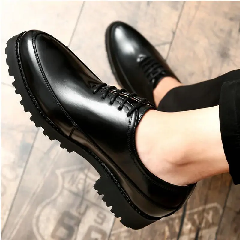 

fashion man Oxfords leather shoes wedding Business dress Gentleman Men Pointed toe Bullock Office shoes 89io