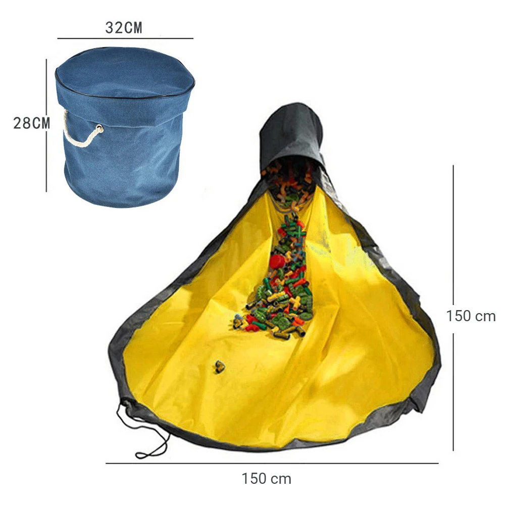 Toy Storage Bag Foldable Organizer Sundries Waterproof Cleanup Durable Building Blocks Toys Drawstring Container Pouch | Дом и сад