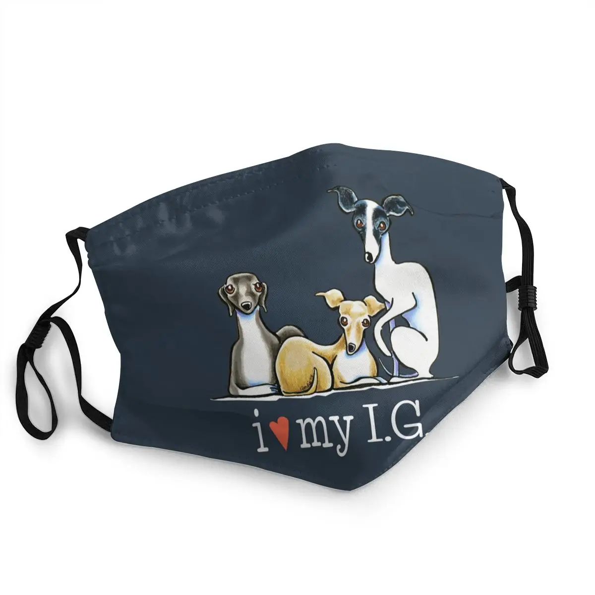 

Reusable Unisex Italian Greyhound Lover Mouth Face Mask Cute Whippet Sighthound Dog Dustproof Protection Cover Respirator Muffle