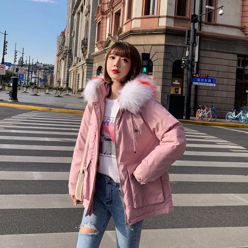 Куртка парка теплая куртка женская с капюшоном длинный пуховик свободное