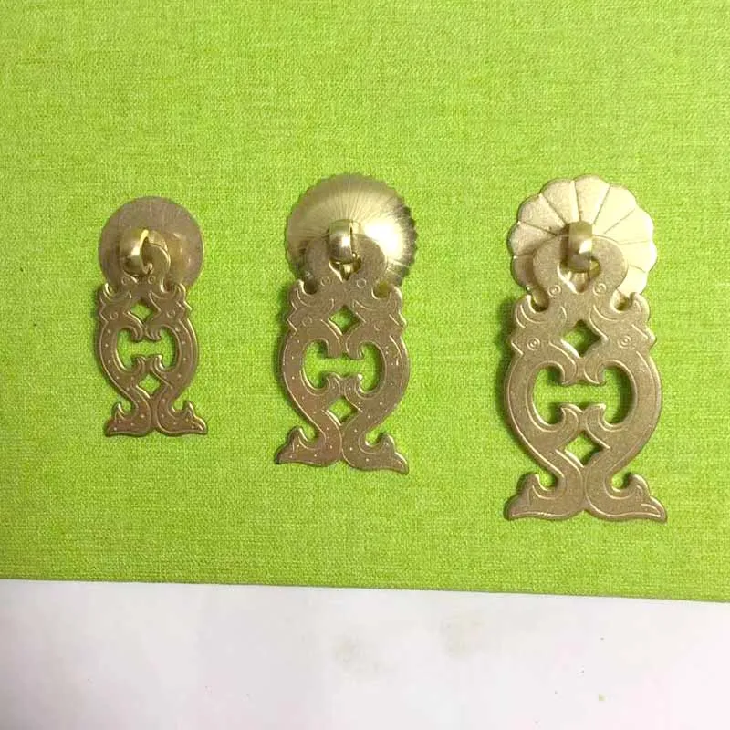 1 шт. оптовая продажа латунные ручки и для шкафа в форме рыбы антикварное кольцо