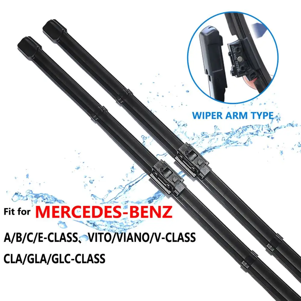 

2x For Mercedes Benz A B C E V CLA GLA GLC Vito Class W176 W246 W205 W213 S213 W447 C117 X156 X253 Wiper Blades Car Accessories