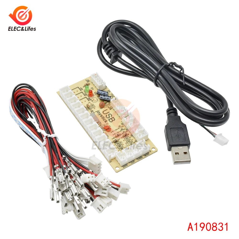DIY Нулевая задержка аркадная USB энкодер ПК к джойстику Аркада рокер плата управления модуль для MAME 2Pin с кабелем кнопка