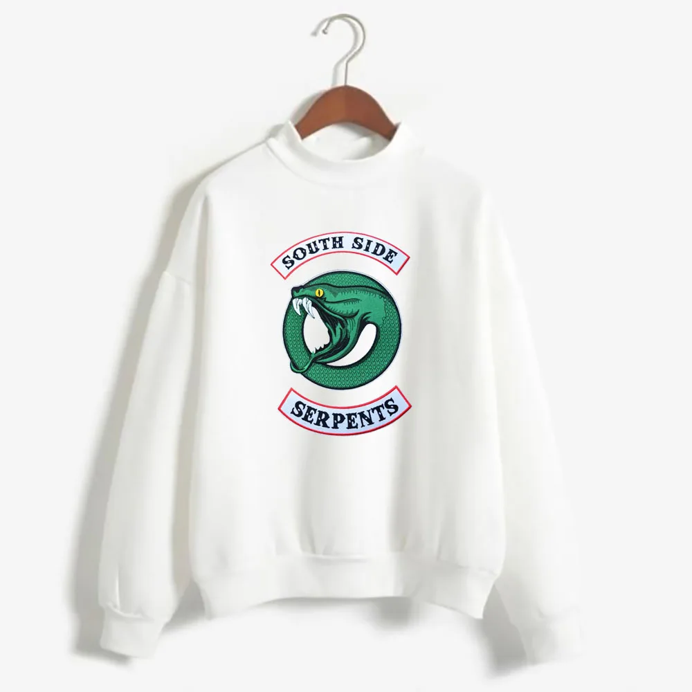 Riverdale Southside Serpents Hoodies For Women Color Block Crop Top Hoodies South Side Riverdale Sweatshirt For Female