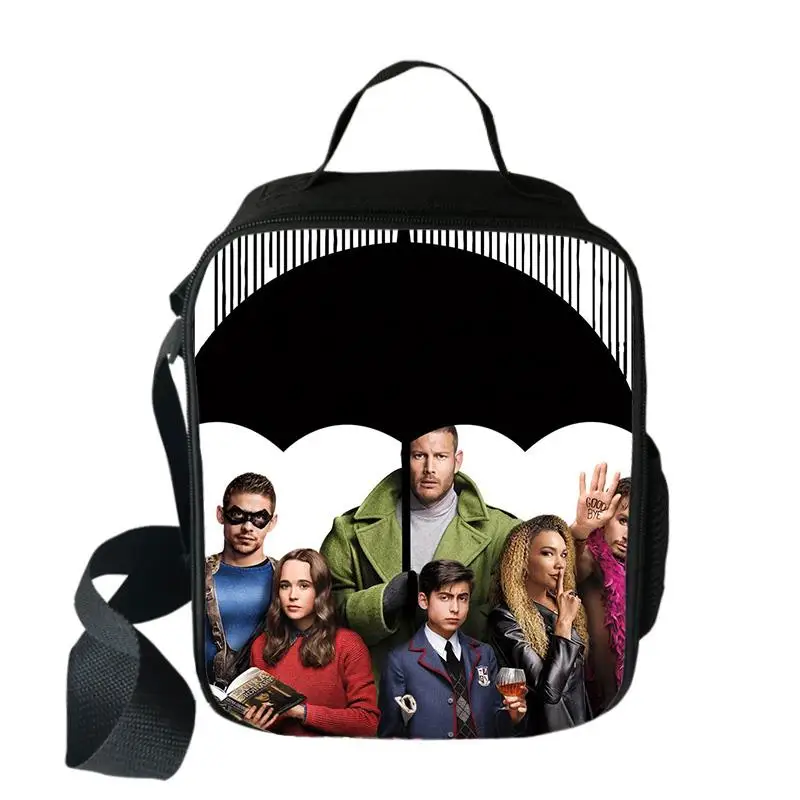 The Umbrella Academy Lunch Bags Boys Girls Travel Tote Bags Picnic Food Fresh Storage Bags Student Mini Messenger Bag