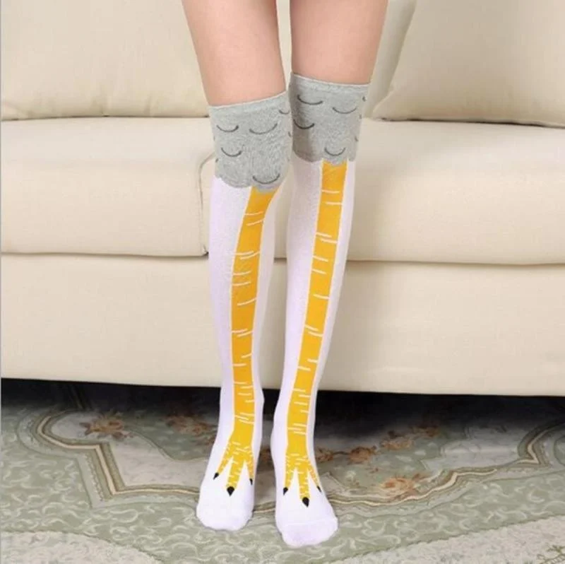 3 цвета Необычные парные длинные носки с курицей большие необычные дизайнерские
