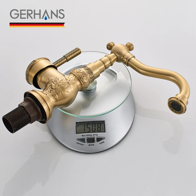 GERHANS Faucet K11018 Смеситель для умывальника с гайкой Цвет: Античная бронза|Смесители