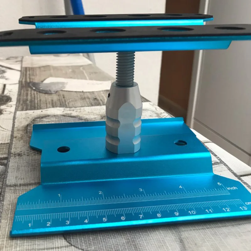 

2Set Metal RC Car Workstation Work Stand Repair 360 Degree Rotation for 1/8 1/10 1/12 1/16 Scale Models,Blue & Red