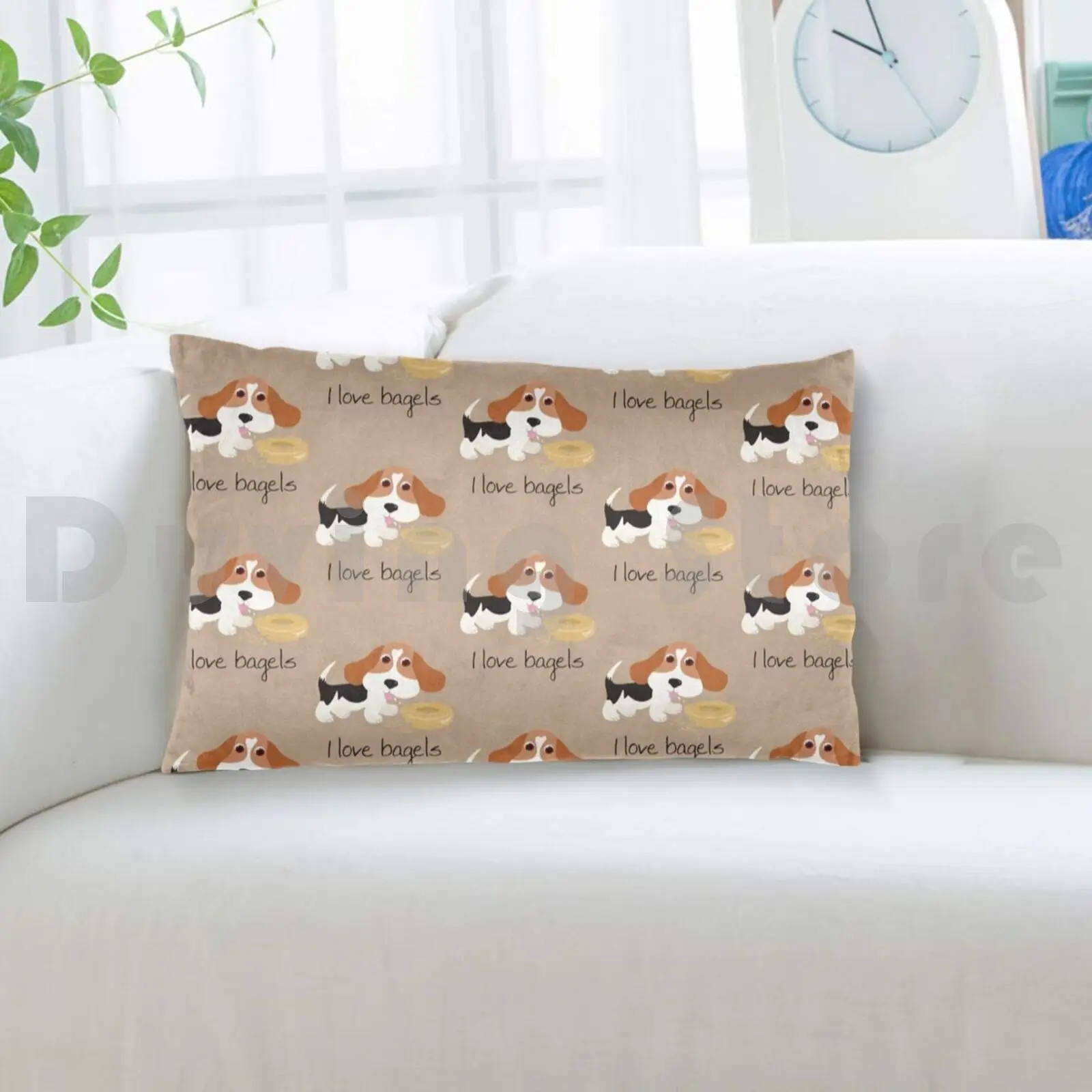 Мне нравятся мешки? Женская подушка с принтом 50x75 I Love Bagels Beagle Hound Hunting