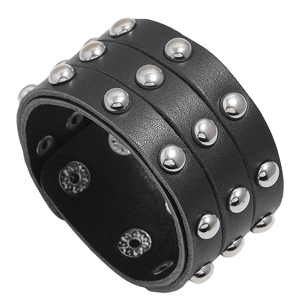 

Мужской кожаный браслет в стиле панк-Готика