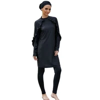 black swimming suit for burkini muslim fashion swimwear women swimsuit long sleeve three piece swimsuit burkini set