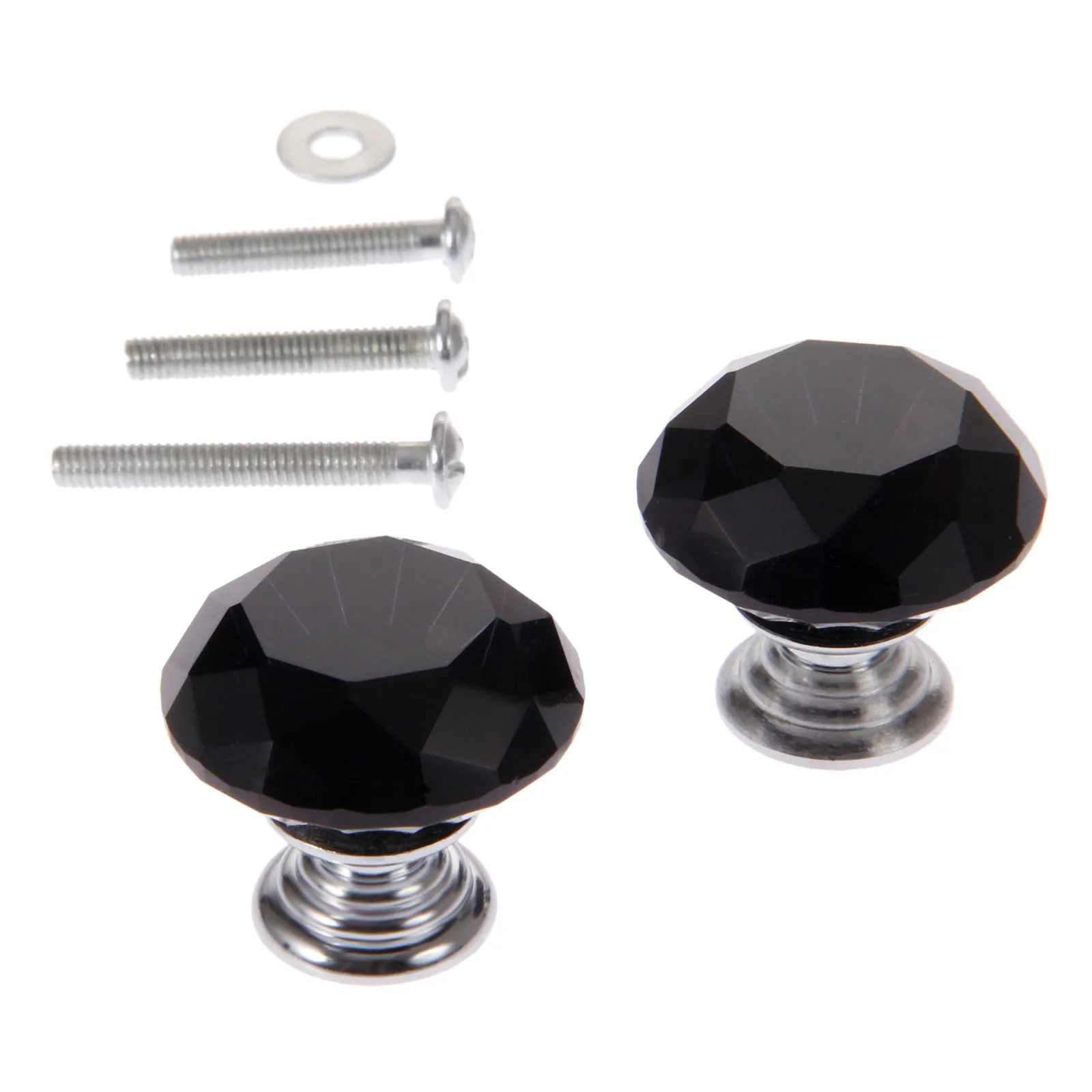 Ручка из черного хрустального стекла в форме алмаза 2 шт. | Обустройство дома