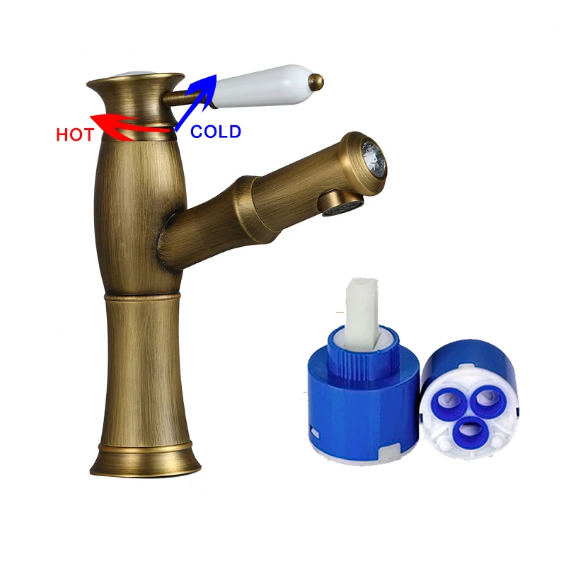 Латунный выдвижной смеситель Wetips для раковины с холодной и горячей водой