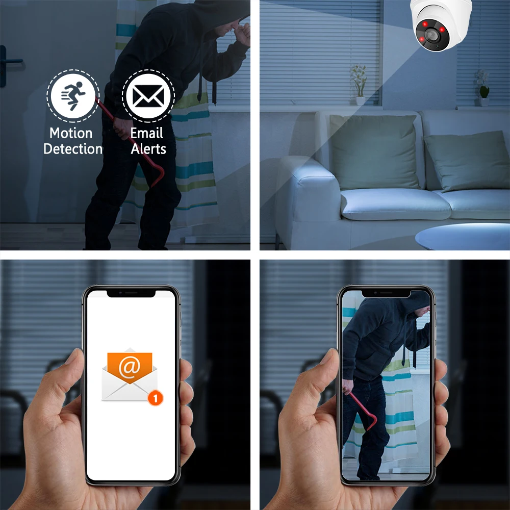 Система видеонаблюдения H.265 2 МП 8 каналов Беспроводная аудиосистема IP камера для