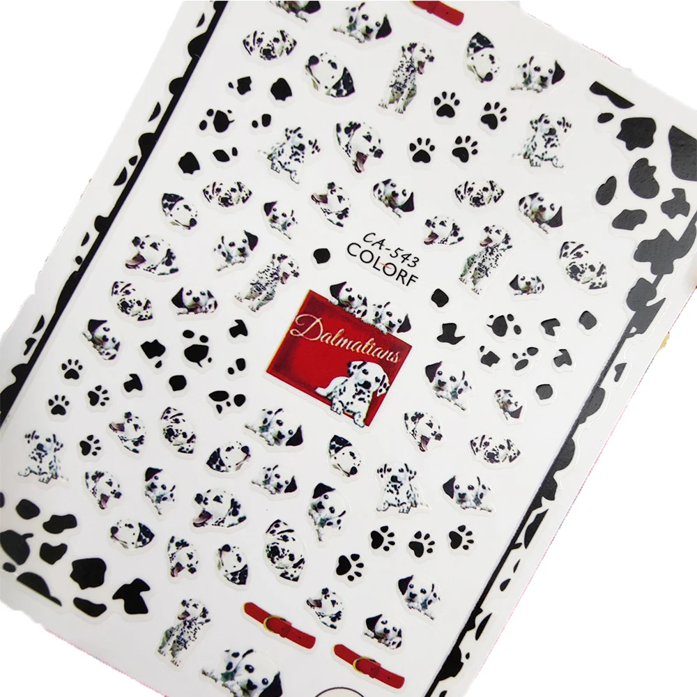 3D наклейки для ногтей в виде милой панды собаки s образные Слайдеры дизайна