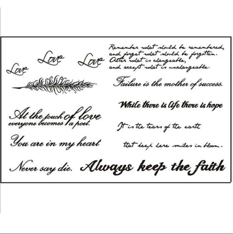 Высокое качество съемные Временные татуировки английское слово боди арт стикер