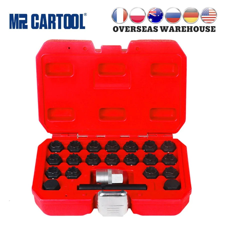 MR CARTOOL 22 шт. колеса автомобиля блокировки удаление гаек набор инструментов для Audi