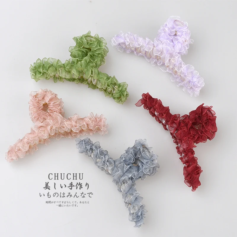 

Hair Clips For Woman Lace Hair Claws Barrettes Girls New Hair Clips Hairpins Ladies Fashion Crab Claws Clips Hair Accessories