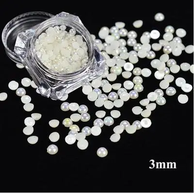 3mm Zziell Стразы для ногтей Жемчужное Украшение AB Цвет 3D Природа круглый плоский с оборота Блестящий DIY Маникюр украшения для дизайна ногтей - Цвет: 3mm