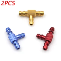 2pcs aluminum alloy 3 way fuel pipe nozzle fuel jointer for rc fixed wing aircraft airplane boats fuel tank accessories