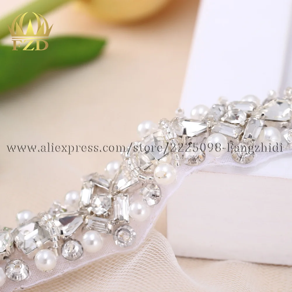 FZD 1 ярд Flatback Пришивные бусины хрустальные свадебные стразы аппликация Железо на