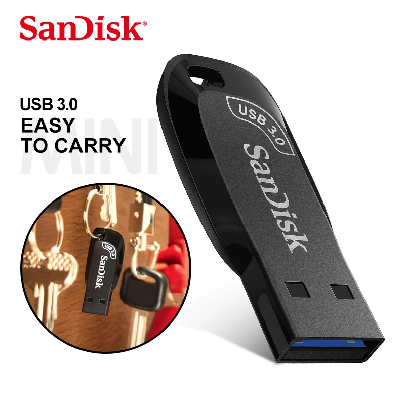 

100%Original SanDisk CZ410 USB3.0 Flash Drive 32GB 64GB 128GB 256GB Ultra Shift 100MB/s Black Memory Stick U Disk Mini Pendrive