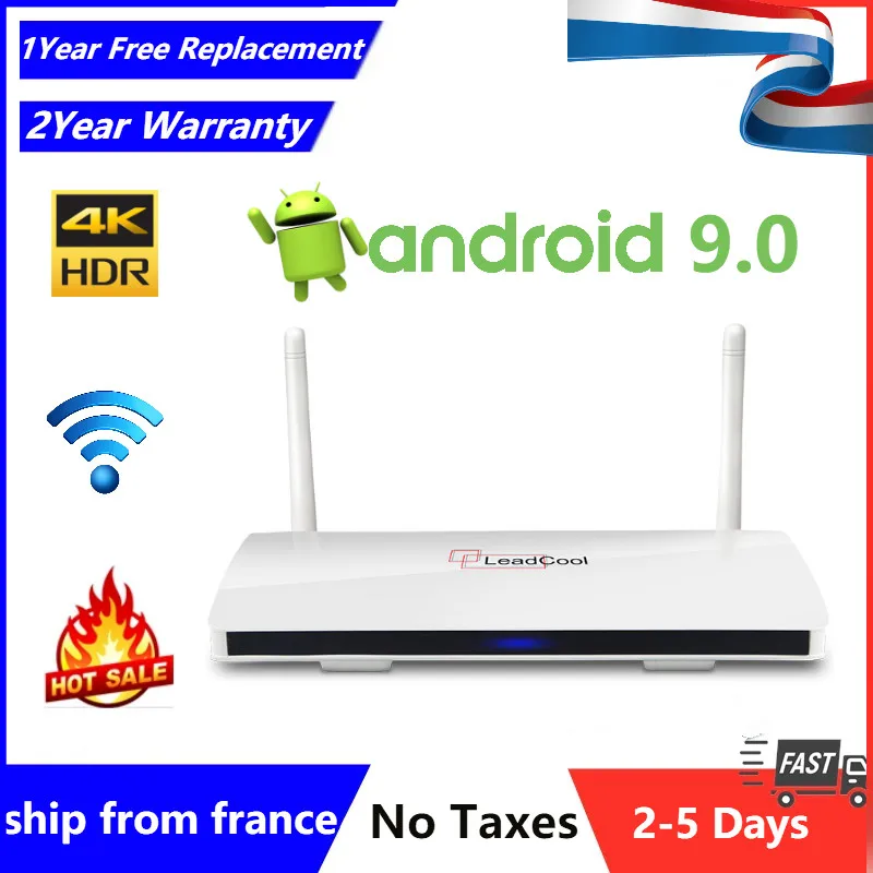Leadcool qhdtv ip tv box Amlogic S905W Android 9 0 4K H.265 1 ГБ 8 2 Гб 16 Smart Set Top Box Доставка из Франции