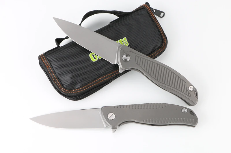 Green Thorn F95 R18 складной нож(3,7") D2 стальное лезвие titanium ручка Открытый инструмент для кемпинга и охоты карман кухонные принадлежности