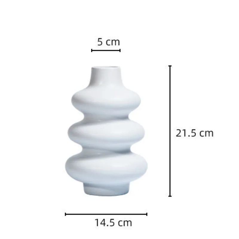 

Nordic White Vegetarian Ceramics Matte Table Art Creative Vases Ornaments Office Desktop Flower Pot Container Home Decoration