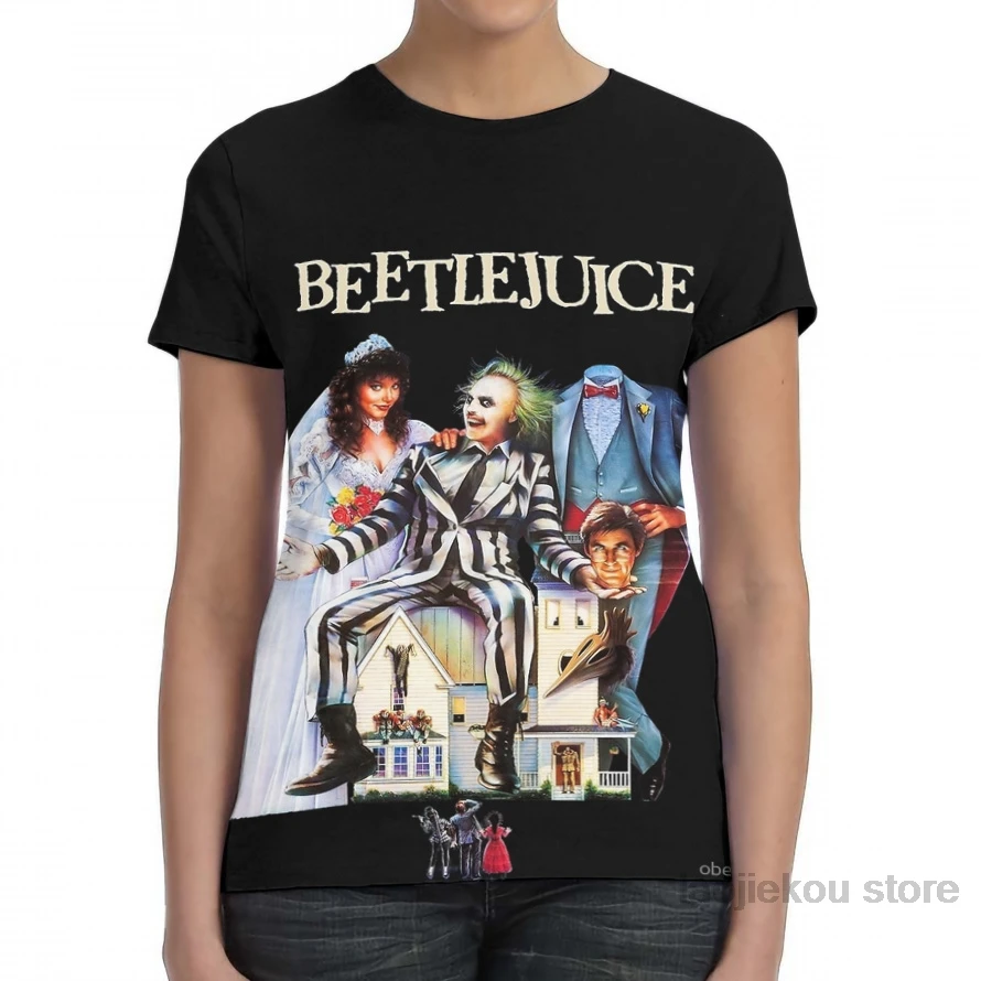 Мужская футболка от Beetlejuice женская модная со сплошным принтом для девочек топы