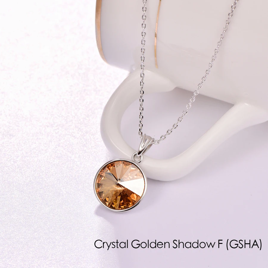 Ожерелье с кристаллами Swarovski, новая мода, круглый камень Bella RIVOLI, ожерелье с кулоном для женщин, элегантные вечерние ювелирные изделия на свадьбу