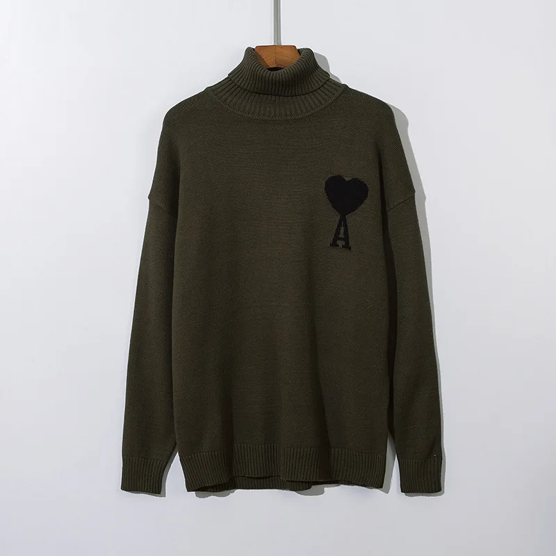 

Sweaters Casual Men Women Love Ami Turtleneck Sweater Pullover Mens Thickening Winter Man Clothing Hoody Embroidery Clothes