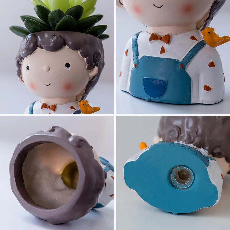 Цветочный горшок в скандинавском стиле для мальчиков садовый из смолы свадебное