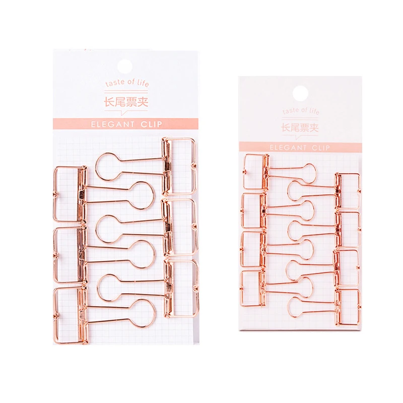 

Size Rose Gold Hollowed Out Design Binder Clip for Office School Paper Organizer Stationery Supply Decorative Metal Clips