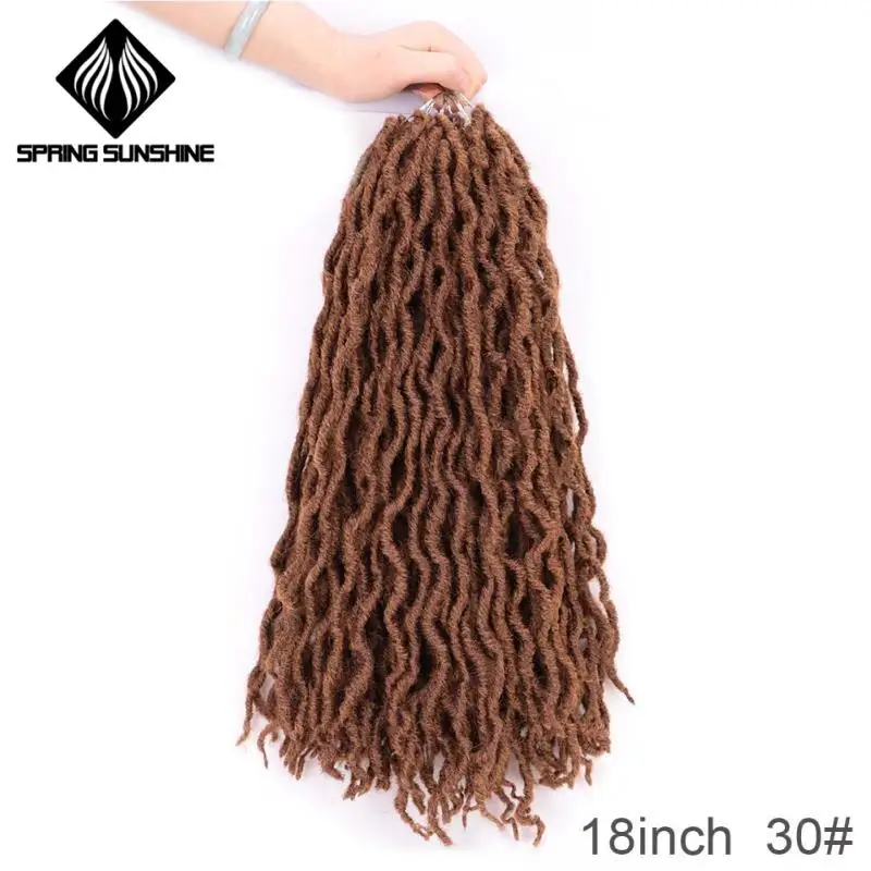 1B/27HL Весна солнце 12 18 дюймов Nu Locs Ombre Faux Locs Curly плетение волос Синтетические крючком косы волос - Цвет: 1B/27HL