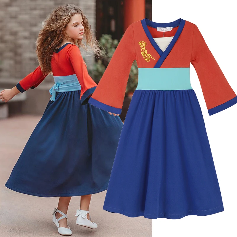 Длинные платья для девочек Disney Детские элегантные праздвечерние чные принцессы