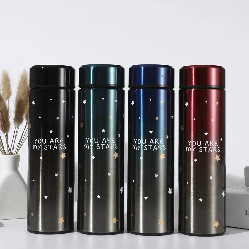 Кофейная кружка 500 мл термос с градиентным цветом чашка двухслойная