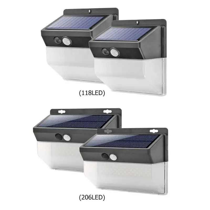 Vktech 118/206 светодиодный солнечный уличный фонарь Водонепроницаемый энергосберегающий PIR датчик движения фонарь с питанием от солнечной панели для сада уличная настенная лампа