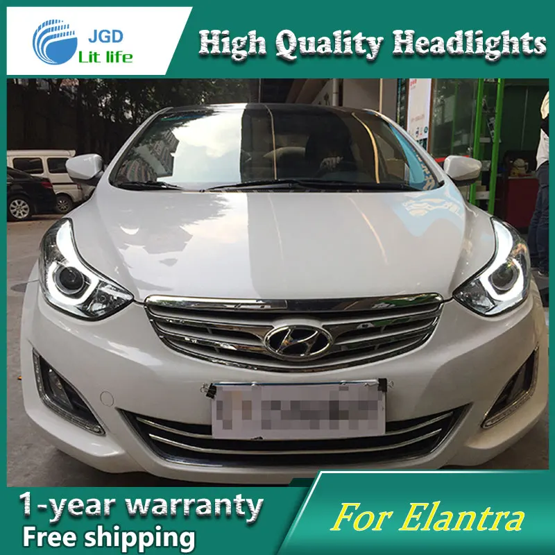 Высококачественный Стайлинг автомобиля для Hyundai Elantra 2012 2016 фары СВЕТОДИОДНЫЙ DRL