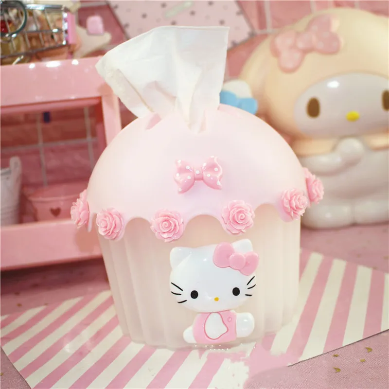 Милый мультфильм розовый Девушка hello kitty cat рулон бумажной трубки папиросный ящик