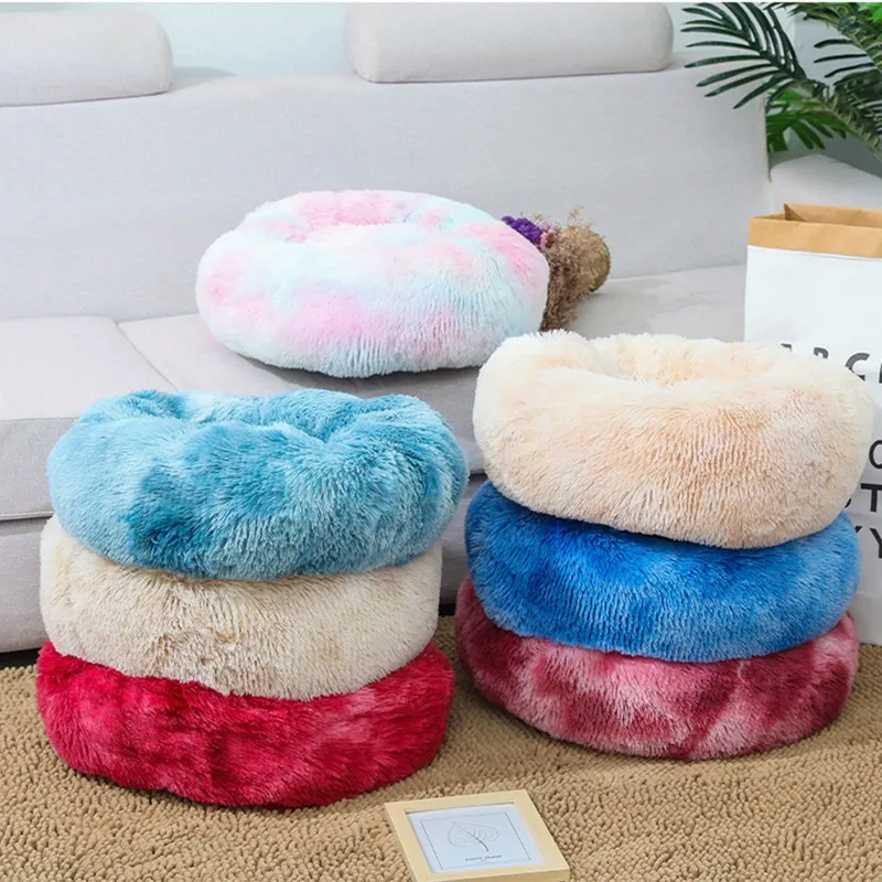 

Long Plush Cat Nest Soft Coral Velvet Bed House Pet Sleeping Mat Winter Puppy Kennel Cat Cushion Portable Pad Pets Supplies