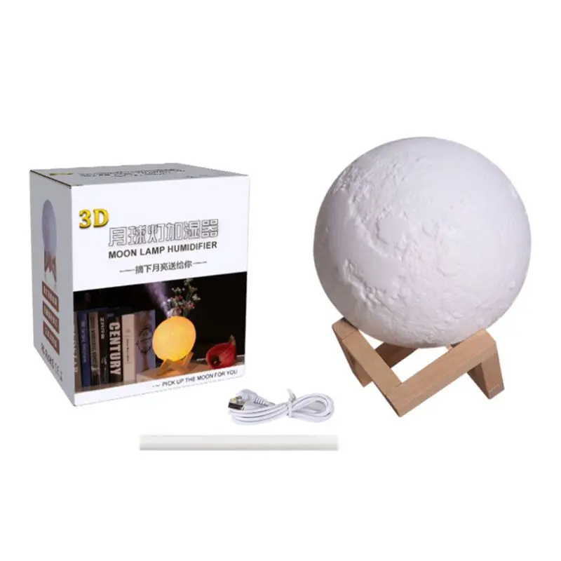 

880ML Air Humidifier 3D Moon Lamp light Diffuser Aroma Essential Oil USB Purifier