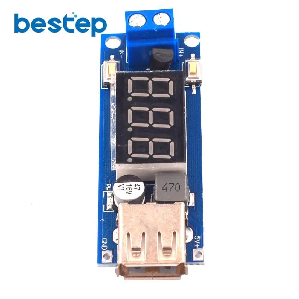 Понижающий модуль от 12 В до 5 DC 3A питания постоянного тока светодиодный