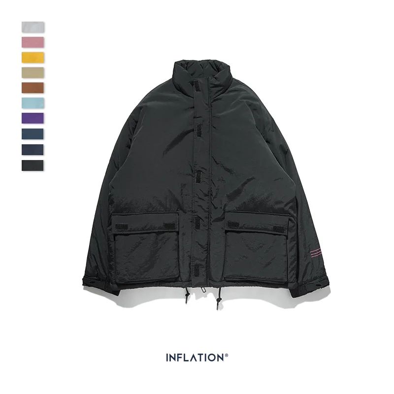 Парка мужская зимняя в стиле инфляции однотонная теплая парка куртка уличная