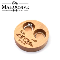 engagement wood rustic ring box wedding ring box wooden holder custom name engraving wedding ring bearer box