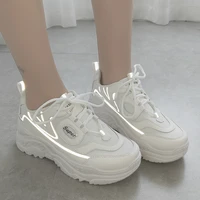 reflective chunky women sneakers ladies shoes trainers white platform sneakers dad shoes sport basket femme sneakers big size